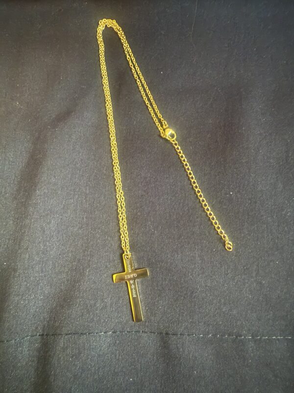 Woman's "Wine Into Water" Cross Necklaces - Rose Gold - Image 5