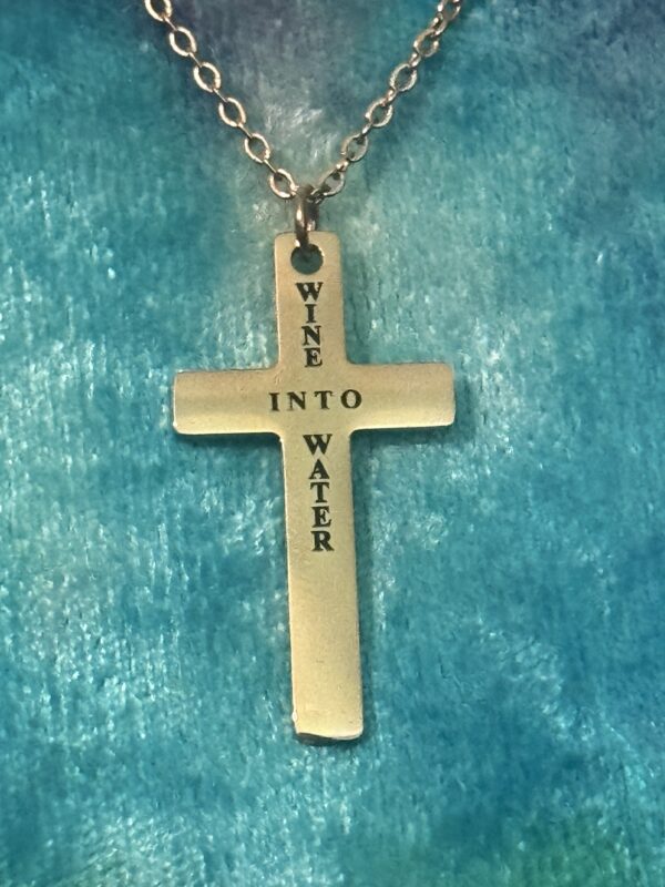 Woman's "Wine Into Water" Cross Necklaces - Rose Gold